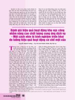 Đánh giá hiệu quả hoạt động khu vực công nhằm nâng cao chất lượng cung ứng dịch vụ   một cách nhìn từ kinh nghiệm triển khai đo lường hiệu quả hoạt động cơ chế một cửa 