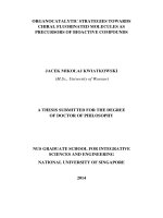 Organocatalytic strategies towards chiral fluorinated molecules as precursors of bioactive compounds 