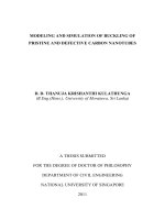 Modeling and simulation of buckling of pristine and defective carbon nanotubes 