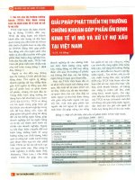 Giải pháp phát triển thị trường chứng khoán góp phần ổn định kinh tế vĩ mô và xử lý nợ xấu tại việt nam 