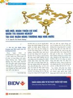 Đổi mới, hoàn thiện cơ chế quản trị doanh nghiệp tại các ngân hàng thương mại nhà nước 