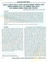 Hàm lượng hoạt chất quinalphhos trong đất ruộng lúa và trong bùn đáy của các sông chính tỉnh hậu giang 