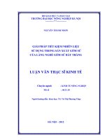 Giải pháp tiết kiệm nhiên liệu sử dụng trong sản xuất gốm sứ của làng nghề gốm sứ bát tràng