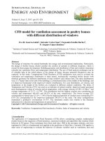 CFD model for ventilation assessment in poultry houses with different distribution of windows 