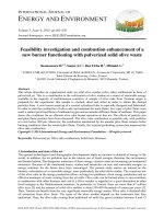 Feasibility investigation and combustion enhancement of a new burner functioning with pulverized solid olive waste 