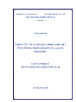 Nghiên cứu tối ưu hóa quá trình tách chiết piceatannlol trong quả sim và làm sạch dịch chiết