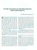 Về việc vận dụng các mô hình đánh giá chất lượng dịch vụ 