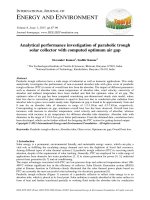 Analytical performance investigation of parabolic trough solar collector with computed optimum air gap 