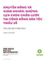 Khuyến nông và giảm nghèo   những lựa chọn chiến lược tại cộng đồng dân tộc thiểu số
