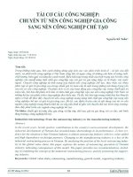 Tái cơ cấu công nghiệp   chuyển từ nền công nghiệp gia công sang nền công nghiệp chế tạo