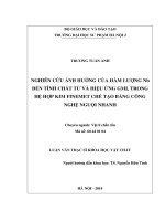 Nghiên cứu ảnh hưởng của hàm lượng nb đến tính chất từ và hiệu ứng GMI trong hệ hợp kim finemet chế tạo bằng công nghệ nguội nhanh (LV01433)