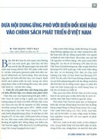 Đưa nội dung ứng phó biến đổi khí hậu vào chính sách phát triển ở việt nam 