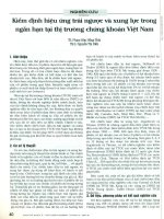 Kiểm định hiệu ứng trái ngược và xưng lực trong ngắn hạn tại thị trường chứng khoán việt nam 