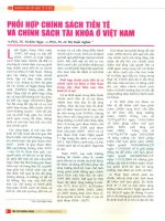 Phối hợp chính sách tiền tệ và chính sách tài khóa ở việt nam