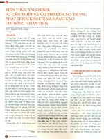 Kiến thức tài chính   sự cần thiết và vai trò của nó trong phát triển kinh tế và nâng cao đời sống nhân dân