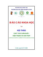 Báo cáo chất thải chăn nuôi hiện trạng và giải pháp 