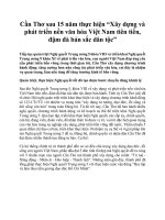 Cần thơ sau 15 năm thực hiện “xây dựng và phát triển nền văn hóa việt nam tiên tiến, đậm đà bản sắc dân tộc” 