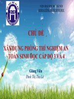 XÂY DỰNG PHÒNG THÍ NGHIỆM AN TOÀN SINH HỌC CẤP ĐỘ 3 VÀ 4