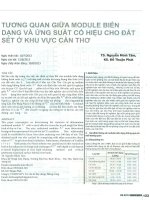 Tương quan giữa module biến dạng và ứng dụng suất có hiệu cho đất sét ở khu vực cần thơ 
