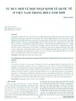 Tư duy mới về hội nhập kinh tế quốc tế ở việt nam trong bố cảnh mới