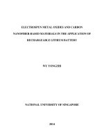 Electrospun metal oxides and carbon nanofiber based materials in the application of rechargeable lithium battery 