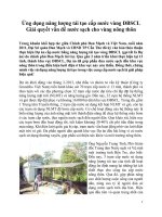 Ứng dụng năng lượng tái tạo cấp nước vùng ĐBSCL giải quyết vấn đề nước sạch cho vùng nông thôn