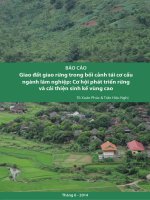 Giao đất giao rừng trong bối cảnh tái cơ cấu ngành lâm nghiệp   cơ hội phát triển rừng và cải thiện sinh kế vùng cao 