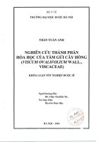 Nghiên cứu thành phần hoá học của tầm gửi cây hồng (viscum ovalifolium wall , viscaceae)