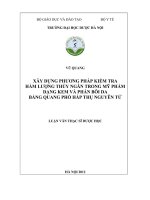 Xây dựng phương pháp kiểm tra hàm lượng thủy ngân trong mỹ phẩm dạng kem và phấn bôi da bằng quang phổ hấp thụ nguyên tử