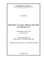 Phê bình văn học thời kỳ đổi mới từ 1986 đến nay (LV01394)