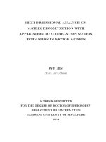 High dimensional analysis on matrix decomposition with application to correlation matrix estimation in factor models 