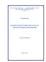 Giải pháp giải quyết khiếu kiện về đất đai ở huyện Yên Khánh, tỉnh Ninh Bình