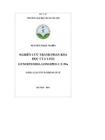 Nghiên cứu thành phần hoá học của loài gynostemma longipes c y wu