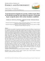 Experimental investigation for powder reinforcement effect on mechanical properties and natural frequency of isotropic hyper composite plate with various boundary conditions 
