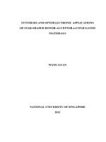 Synthesis and optoelectronic applications of star shaped donor acceptor p conjugated materials 