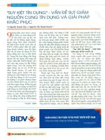 Suy kiệt tín dụng   vấn đề sụt giảm nguồn cung tín dụng và giải pháp khắc phục 