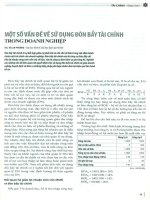 Một số vấn đề về sử dụng đòn bẫy tài chính trong doanh nghiệp 