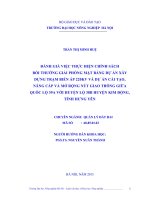 Đánh giá tình hình thực hiện chính sách bồi thường, giải phóng mặt bằng dự án xây dựng trạm biến áp 220 KV và dự án mở rộng nút giao thông giữa quốc lộ 39a với huyện lộ 38b huyện kim động, tỉnh hưng yên