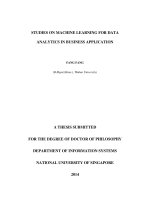 Studies on machine learning for data analytics in business application 