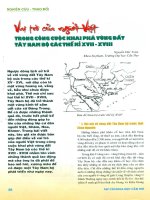 Vai trò của người việt trong công cuộc khai phá vùng đất tây nam bộ các thế XVII   XVIII 