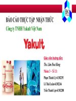 Thuyết trình tham quan nhà máy YAKULT VIỆT NAM, yakult honsha 