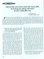Một số thể chế chính sách liên quan đến thị trường lao động việt nam từ năm 1986 đến nay