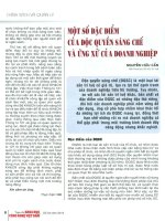 Một số ứng xử của độc quyền sáng chế và ứng xử của doanh nghiệp 