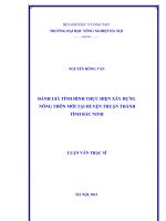 Đánh giá tình hình thực hiện xây dựng nông thôn mới tại huyện thuận thành tỉnh bắc ninh