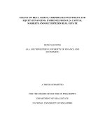 Essays on real assets, corporate investment and equity financing evidence from u s  capital markets and securitized real estate 