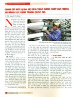 Đánh giá mối quan hệ giữa tăng năng suất lao động và năng lực cạnh tranh quốc gia 