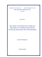Thực trạng và giải pháp nâng cao hiệu quả hoạt động của văn phòng đăng ký quyền sử dụng đất huyện nông cống, tỉnh thanh hóa