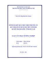 Đánh giá kết quả thực hiện phương án quy hoạch sử dụng đất đến năm 2010 huyện thanh liêm   tỉnh hà nam