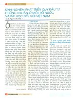 Kinh nghiệm phát triển quỹ đầu tư chứng khoáng ở một số nước và bài học đối với việt nam 