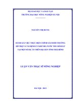 Đánh giá việc thực hiện chính sách bồi thường hỗ trợ và tái định cư khi nhà nước thu hồi đất tại một số dự án trên địa bàn tỉnh thái bình